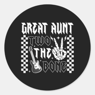 Great Aunt Of The Bad Two The Bone Birthday 2 Classic Round Sticker