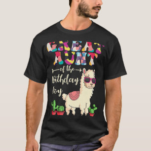 Great Aunt Of The Birthday Boy LLama Bday Party Ce T-Shirt