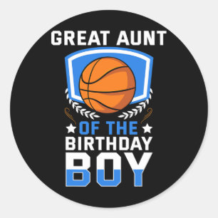 Great Aunt Of The Birthday Boy Sketll Family Classic Round Sticker