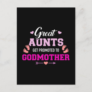 Great aunts get promoted to godmother postcard
