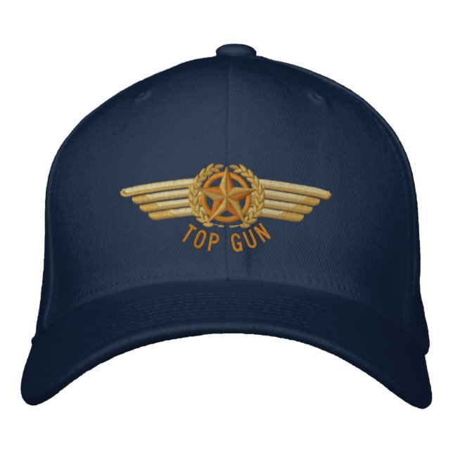 Great Aviation Star Laurels Pilot Wings Embroidered Hat (Front)