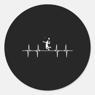 Great Badminton Heartbeat Gift Shuttle Classic Round Sticker