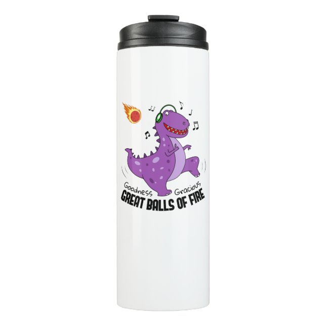 Great Balls Of Fire Dinosaur Meteor Thermal Tumbler (Front)