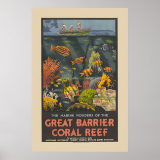 Great Barrier Reef930s Vintage Australian Style Poster