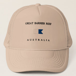 Great Barrier Reef Australia Alpha Dive Flag Trucker Hat
