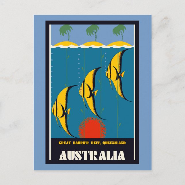 Great Barrier Reef Australia travel advertising Postcard (Front)