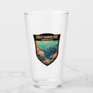 Great Barrier Reef Australia Travel Art Vintage Glass