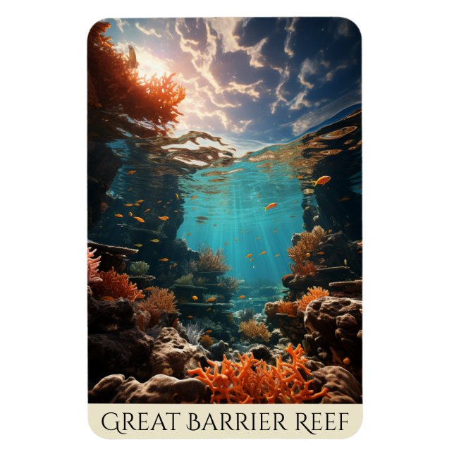 Great Barrier Reef | Australian Art | Marine Fish Magnet (Vertical)