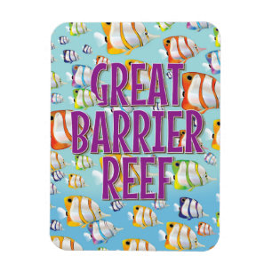 Great Barrier Reef cartoon travel poster Magnet