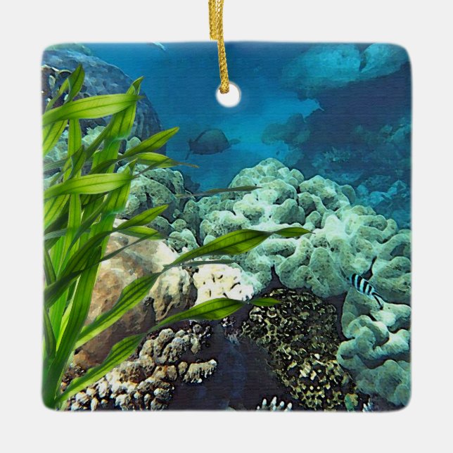 Great Barrier Reef Ceramic Ornament (Front)