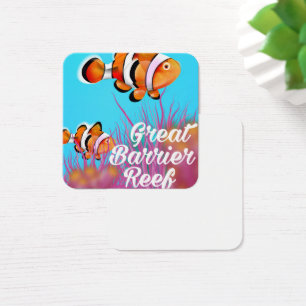 Great Barrier reef Clown fish cartoon poster