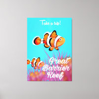 Great Barrier reef Clown fish cartoon poster