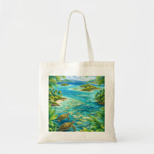 Great Barrier Reef Islands Sea Turtle Tote Bag