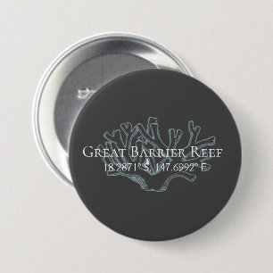 Great Barrier Reef Latitude  Longitude  3 Inch Round Button