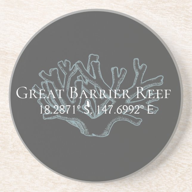 Great Barrier Reef Latitude  Longitude   Coaster (Front)