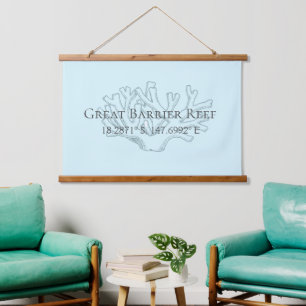 Great Barrier Reef Latitude  Longitude  Hanging Tapestry