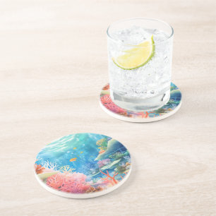 Great Barrier Reef Watercolor Coaster