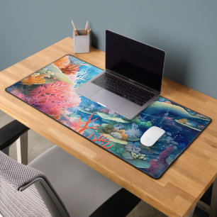 Great Barrier Reef Watercolor Desk Mat
