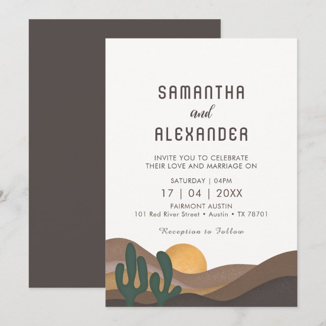 Great Basin Desert Landscape Theme Wedding Invitation (Front/Back)