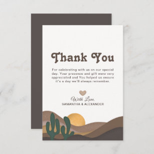 Great Basin Desert Landscape Wedding Thank You Card