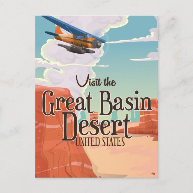 Great Basin Desert vintage travel poster. Postcard (Front)