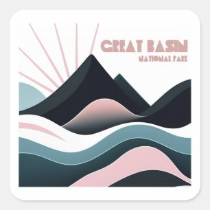 Great Basin National Park Coloured Hills Square Sticker