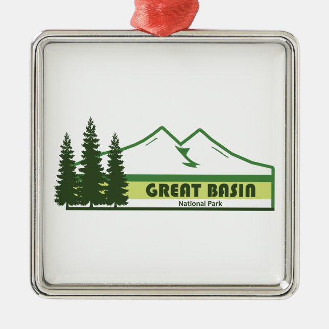 Great Basin National Park Green Stripes Metal Ornament (Front)