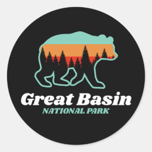 Great Basin National Park Nevada Bear Retro Classic Round Sticker