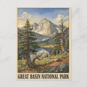 Great Basin National Park Nevada Watercolor Postcard