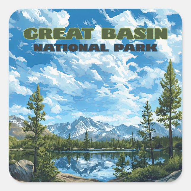 Great Basin National Park Nevada Wheeler Peak Square Sticker (Front)
