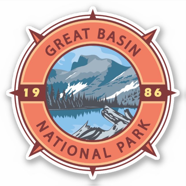 Great Basin National Park Retro Compass Emblem (Front)