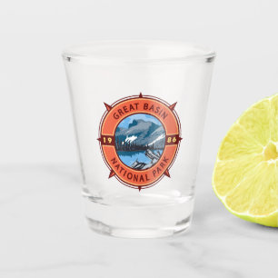 Great Basin National Park Retro Compass Emblem Shot Glass
