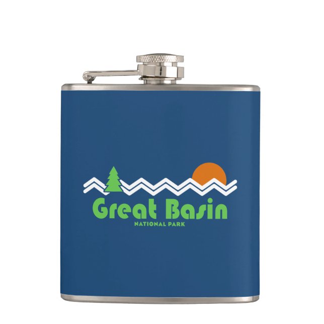 Great Basin National Park Retro Hip Flask (Front)