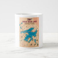 Great Bear Lake, Canada, map travel poster art