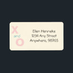 Great Big Hug and Kiss Label<br><div class="desc">2"l x 3.75"w cream address label to match our “Great Big Hug and Kiss” greeting card with an image of a big pink X and O. See matching greeting card and sticker. See the entire Birthday Label collection in the INVITES | Stickers & Labels section.</div>
