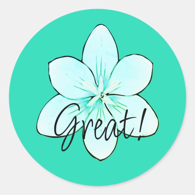 Great Blue Flower Stickers (Front)
