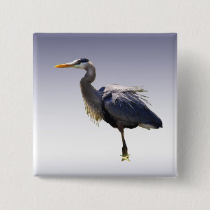 Great Blue Heron 2 Inch Square Button
