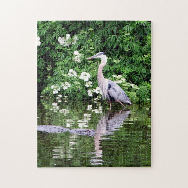 Great Blue Heron and Alligator Puzzle (Vertical)
