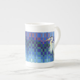 Great Blue Heron Bargello Bone China Mug