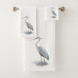 Great Blue Heron Bath Towel Set