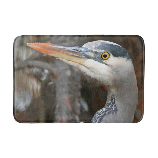 Great Blue Heron Bird Wildlife Animal Bath Mat (Front)
