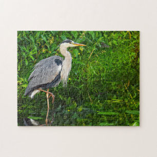 Great Blue Heron Bird Wildlife Photo Jigsaw Puzzle