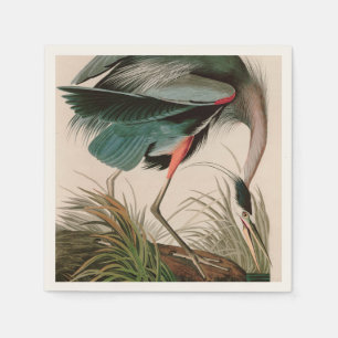 Great Blue Heron Birds of America Audubon Print Napkin