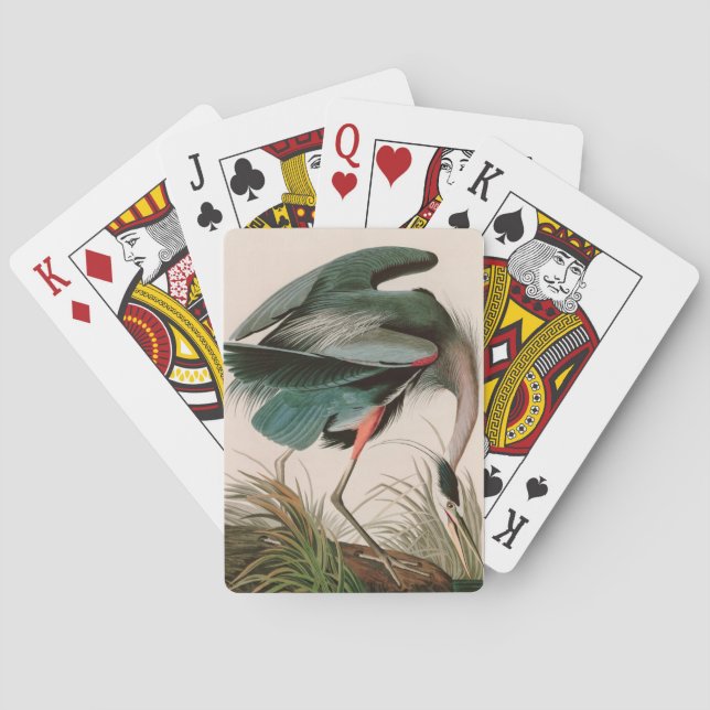 Great Blue Heron Birds of America Audubon Print Playing Cards (Back)