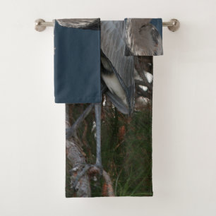 Great Blue Heron Birds Wildlife Bath Towel Set