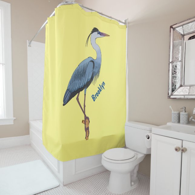 Great blue heron cartoon illustration  (In Situ)