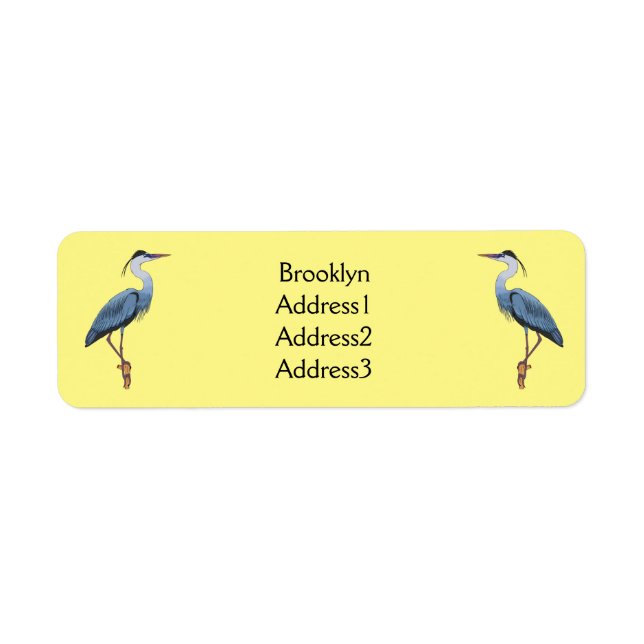 Great blue heron cartoon illustration (Front)