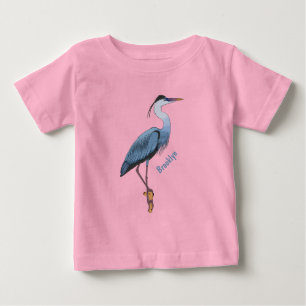 Great blue heron cartoon illustration baby T-Shirt