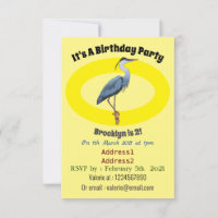 Great blue heron cartoon illustration