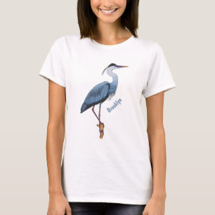 Great blue heron cartoon illustration T-Shirt